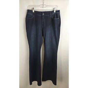 Lafayette 148 New York Denim Wide Leg Stretch Jeans Size 8 Indigo Luxury Preppy